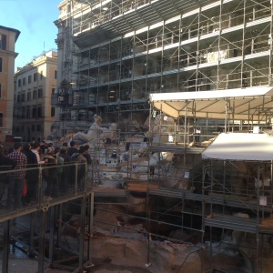 Trevi Fountain in under refurbishment